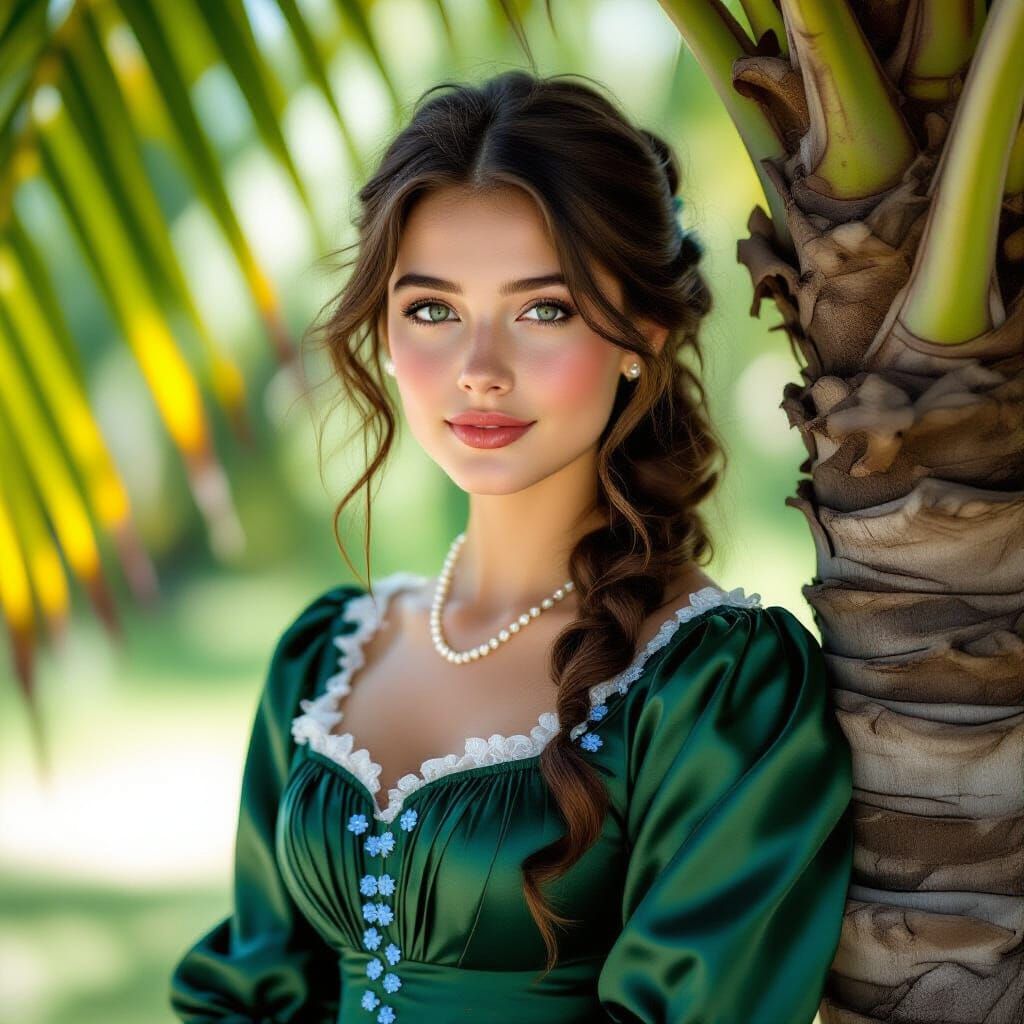 1836 Noblewoman in Tropical Grove Portrait