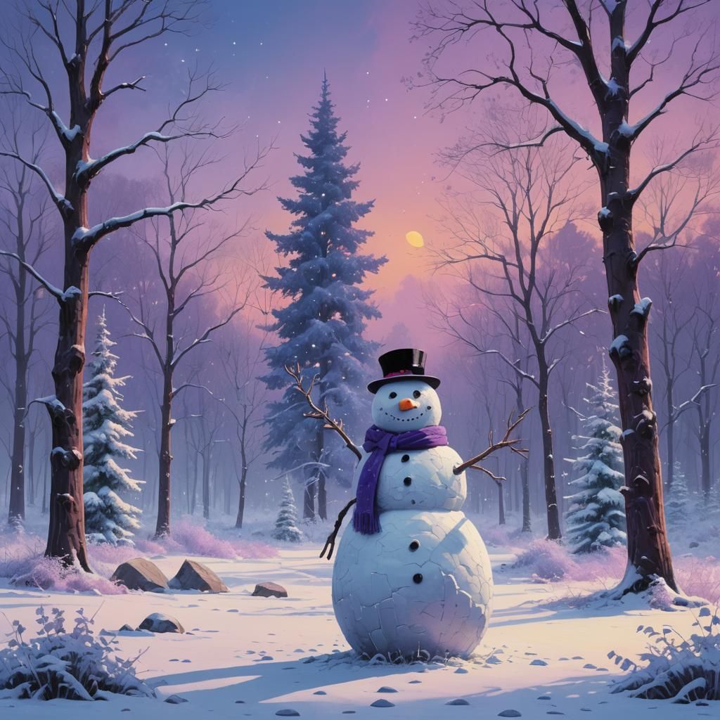 Snowman in Bespoke Suit in Winter Wonderland