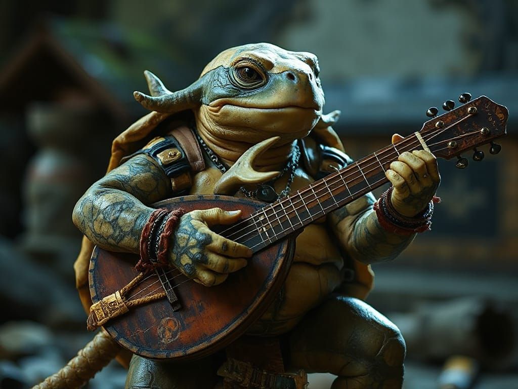 Tortle Bard Hero Singing With Lute