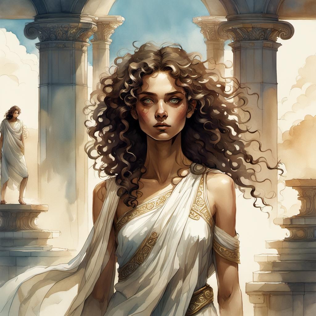 Greek Woman in Toga: DreamWorks Animation Style