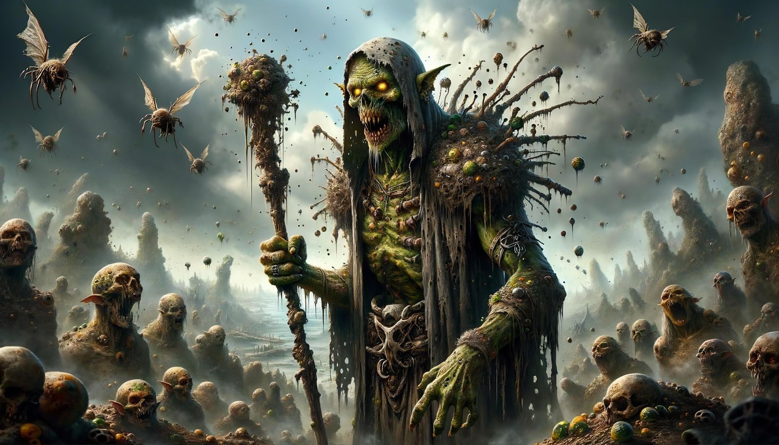 Orc Plague Speaker in Desolate Landscape