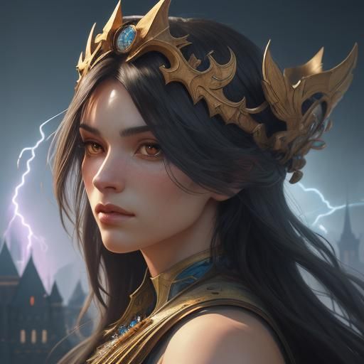 Surreal Castle King Portrait in Fantasy Art Style
