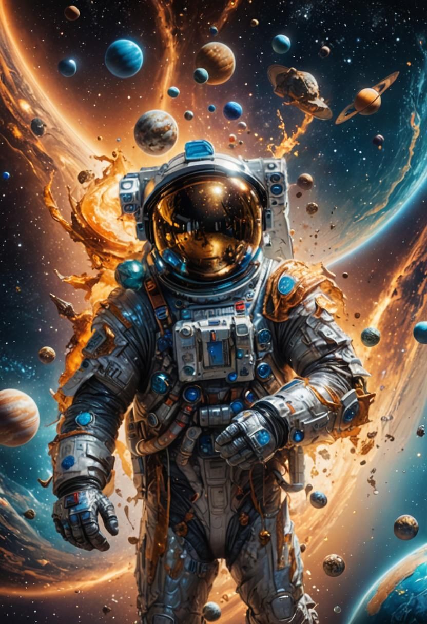 Astronaut in Space: Hyperrealistic Sci-Fi Art