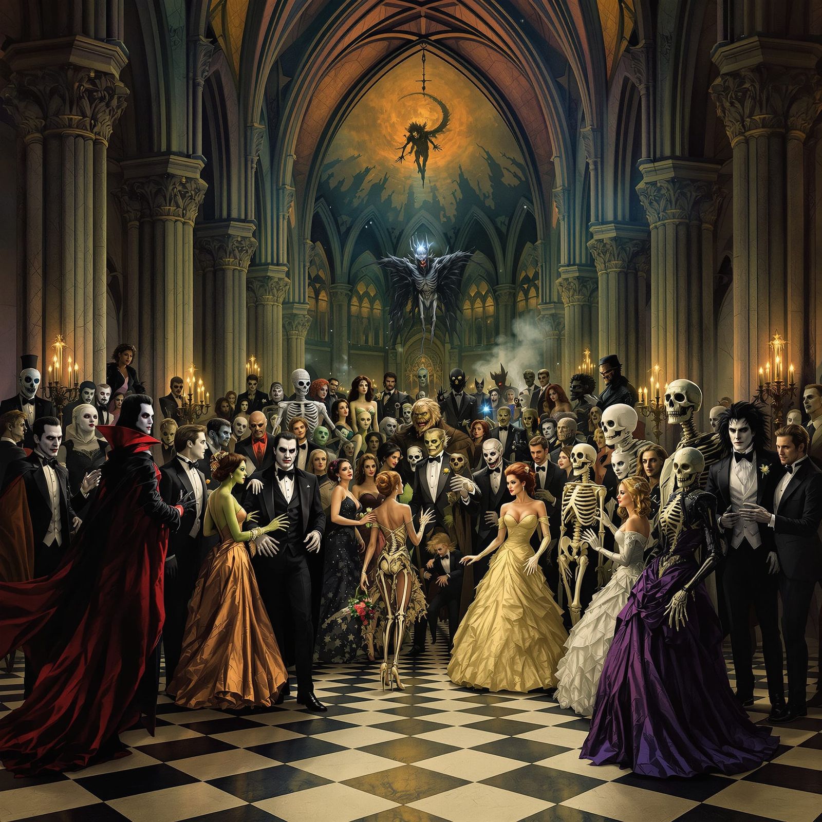 Classic Monsters at a Gothic New Years Ball