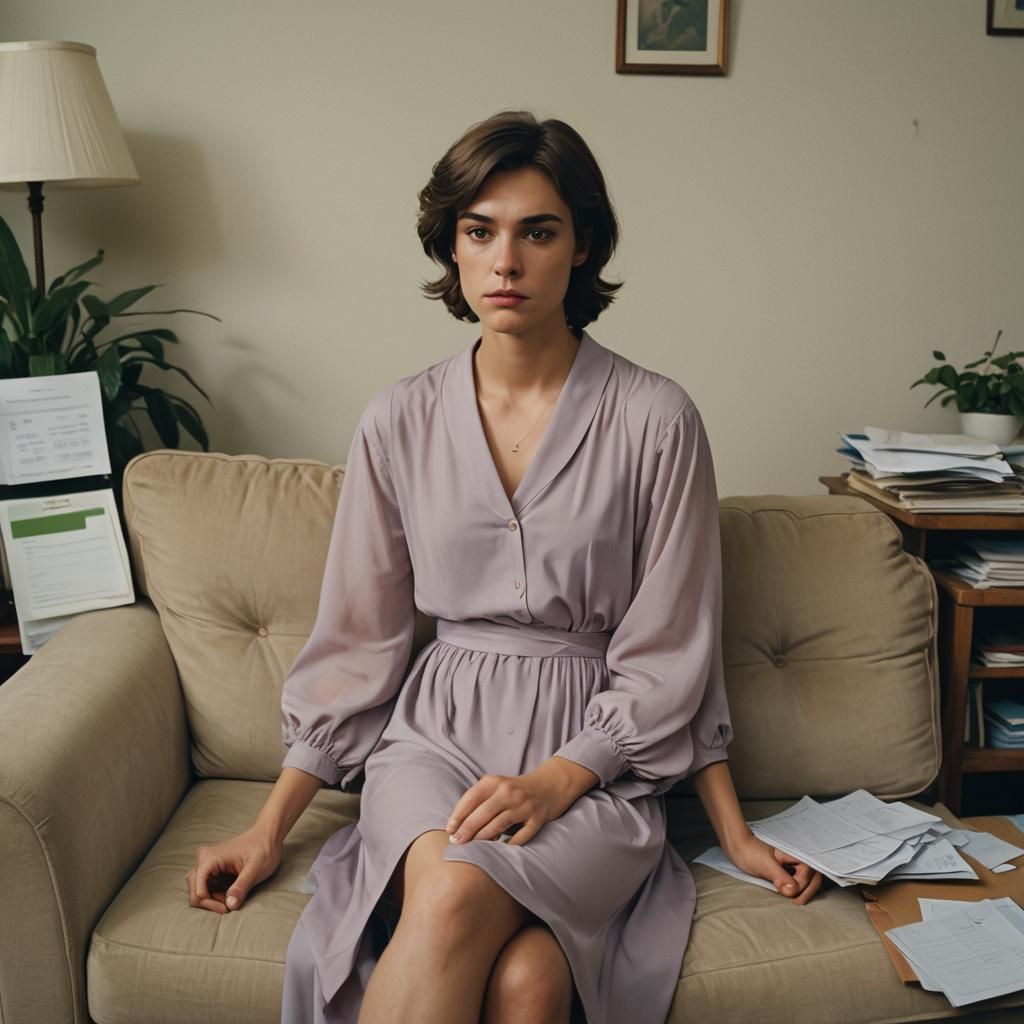 Crossdressing Boy in Loose Dress: Cinematic Film Still