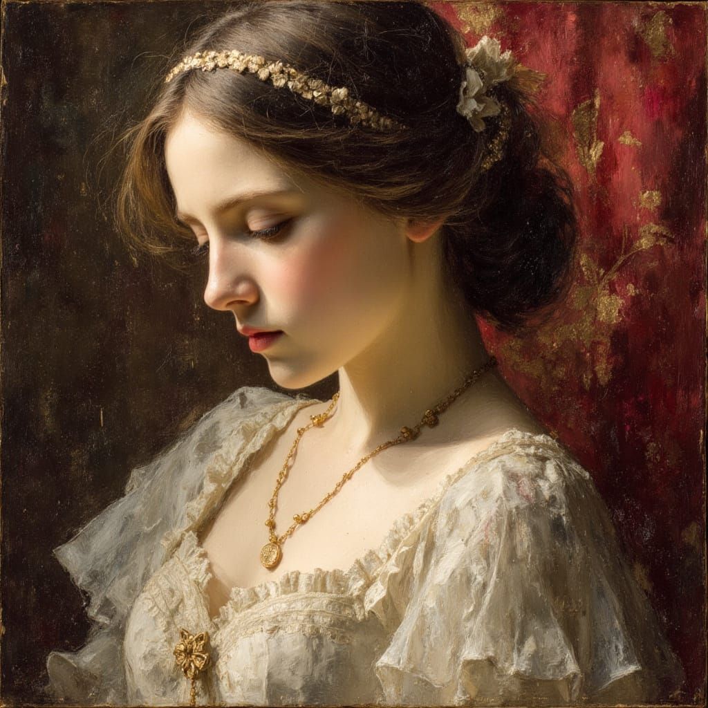 Demure Princess Portrait in Caravaggio Style