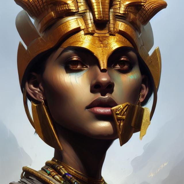 Ancient Goddess Amun Ra in Stunning Triadic Color Concept Ar...