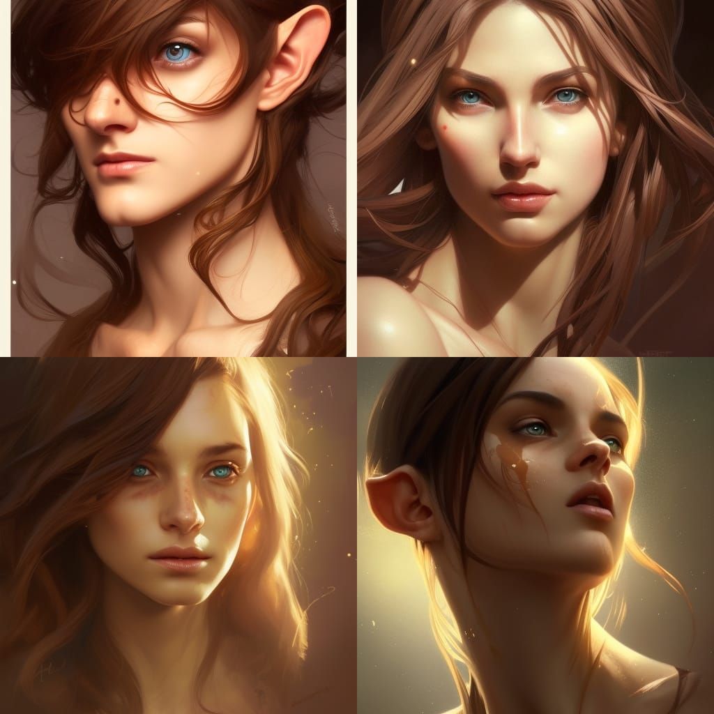 Earth Elf Portrait in Hyperdetailed Digital Art Style