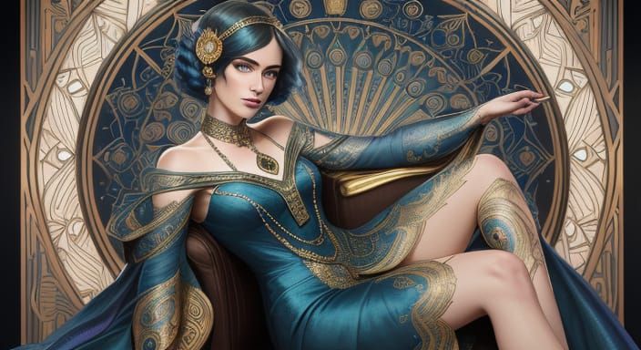 Glamorous Art Deco Portrait of a 1920s Flapper