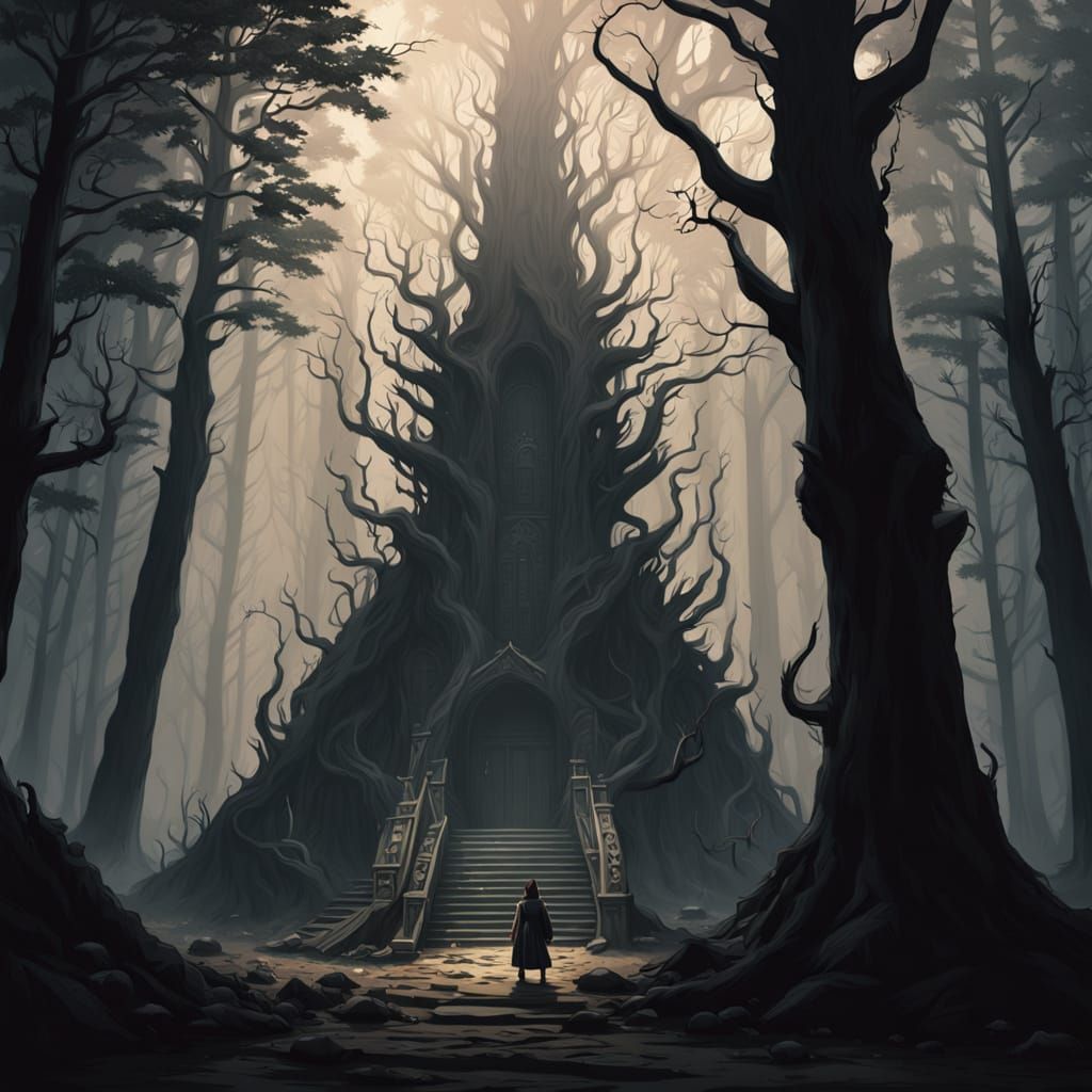 Dark Fantasy Warrior Performs Victory Ritual in Haunted Fore...