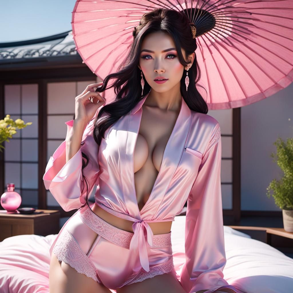 Futuristic Japanese Goddess in Sci-Fi Dreamscape