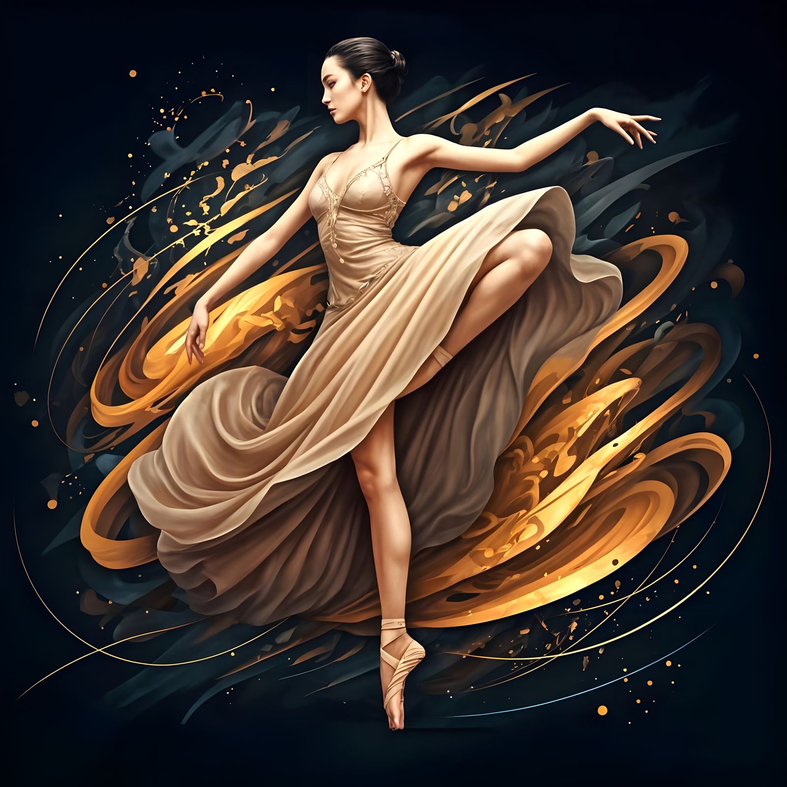 Elegant Arabesque in Dreamlike Illustration Style