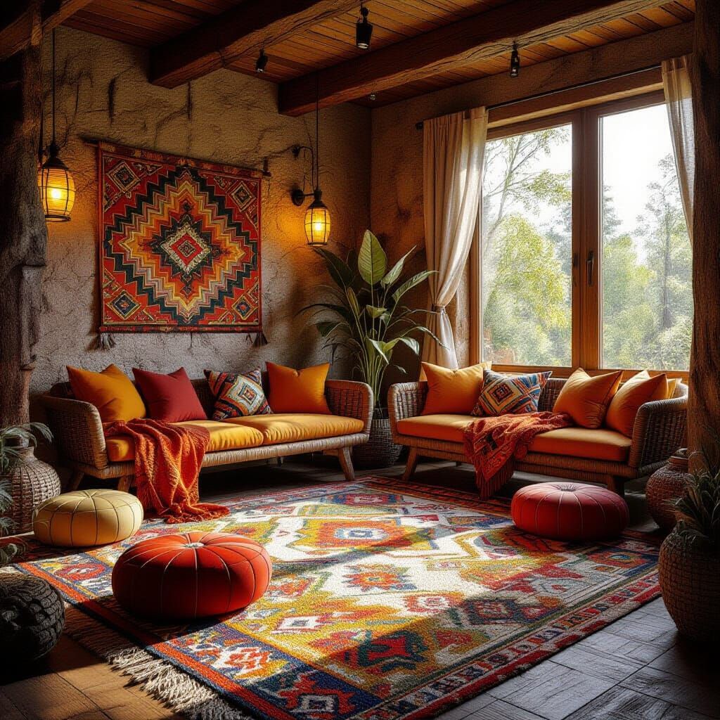 Aboriginal Living Space in Realistic 3D Style