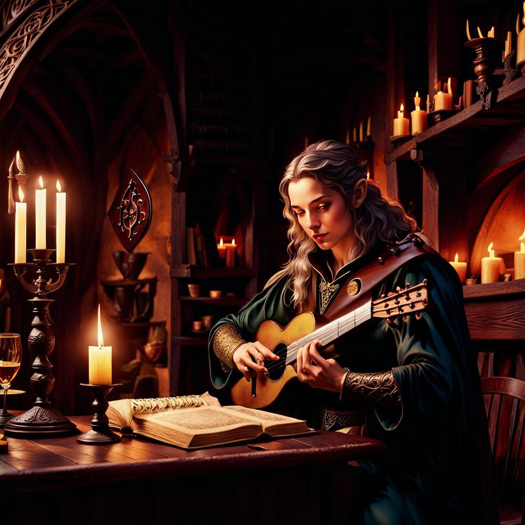 Elvish Bard in a Medieval German Tavern