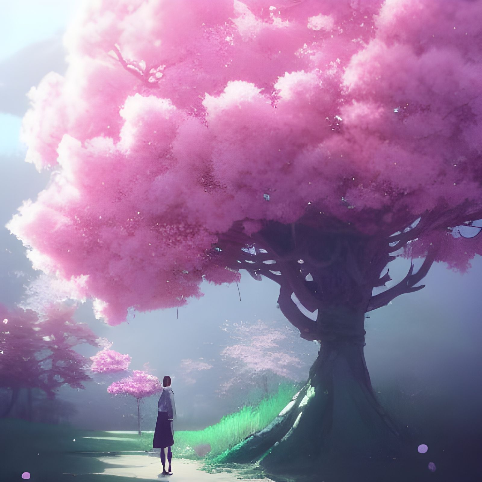 Sakura Blossom Tree in Anime Style