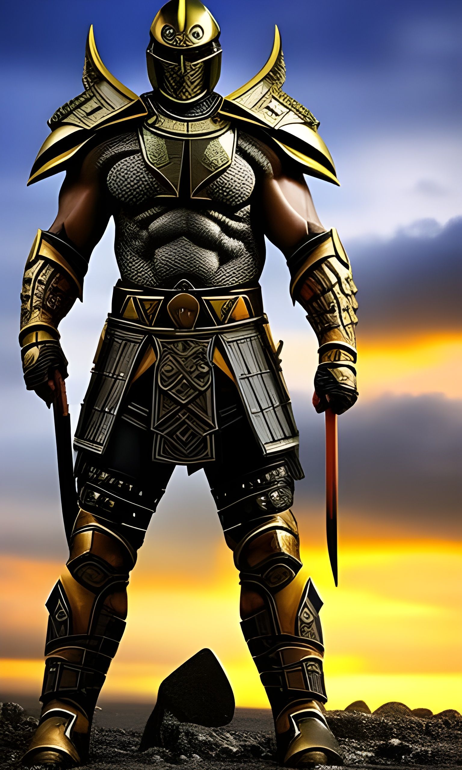 Radioactive Warrior in Titanium Armor with Battle Axe