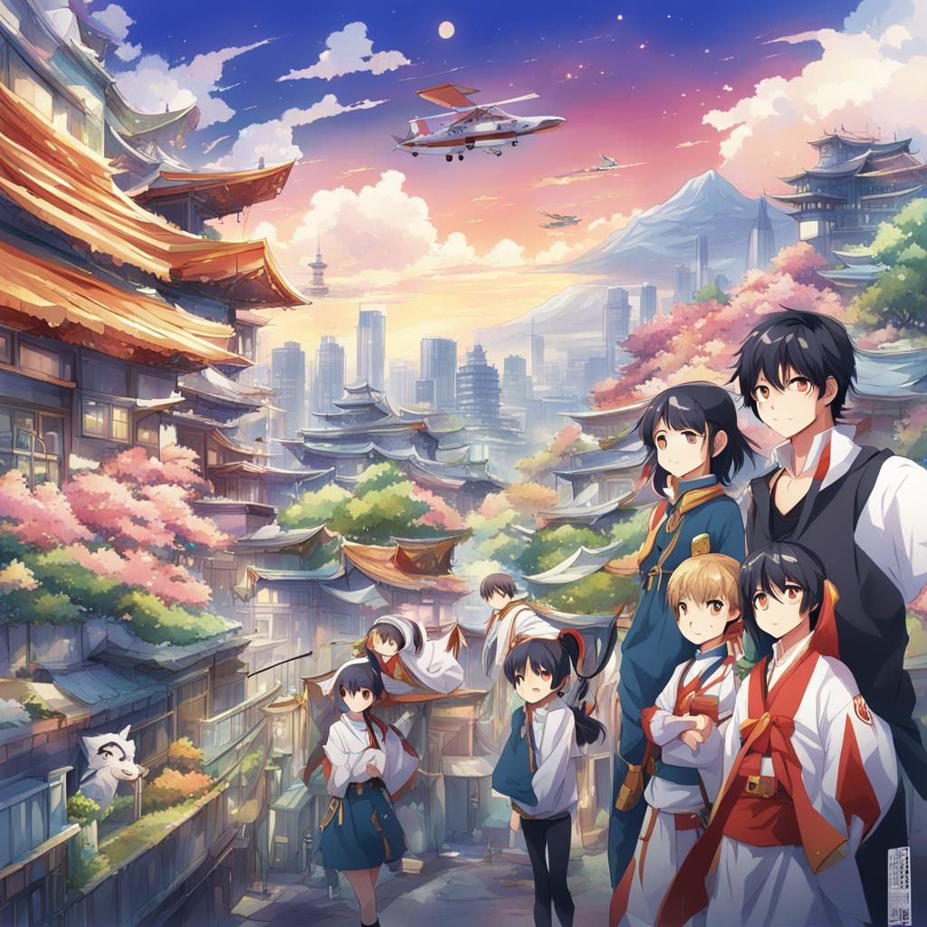 Anime Style Portrait of Asian Youth