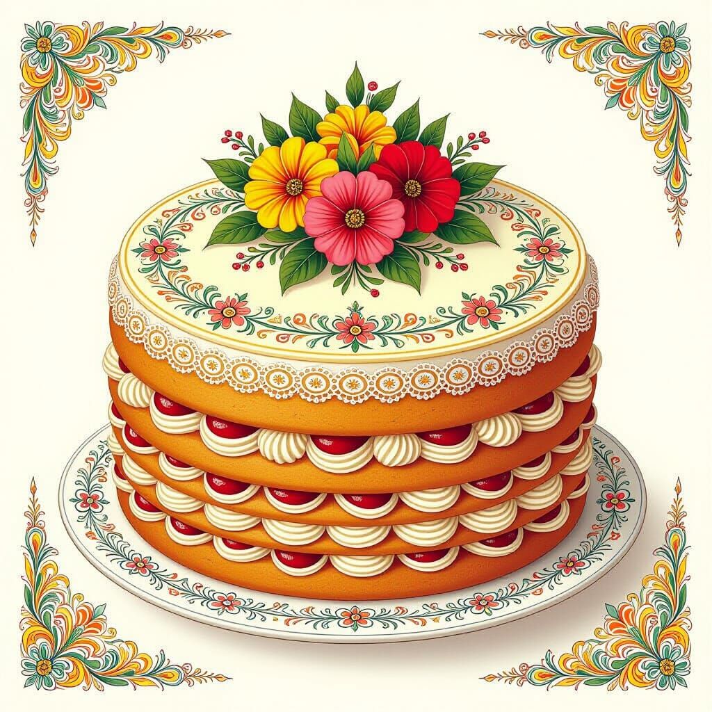Prekmurje Cake in Art Nouveau Style