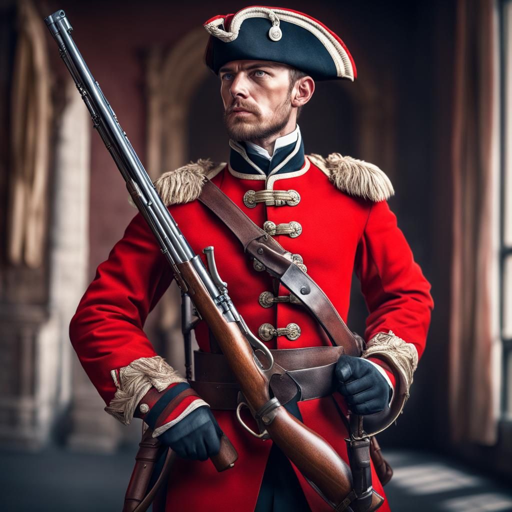 Giff Warrior in Red Coat with Musket