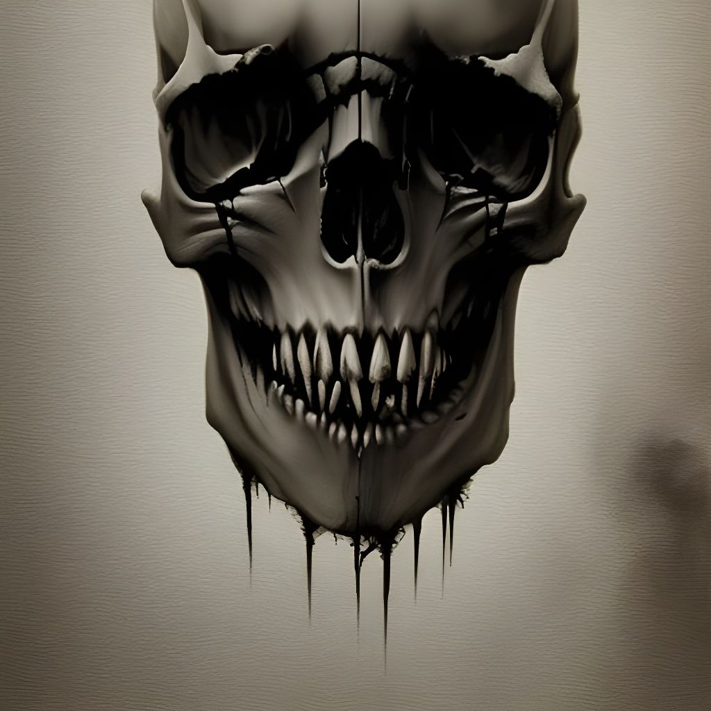 Sinister Demonic Skull, Dark Fantasy Art