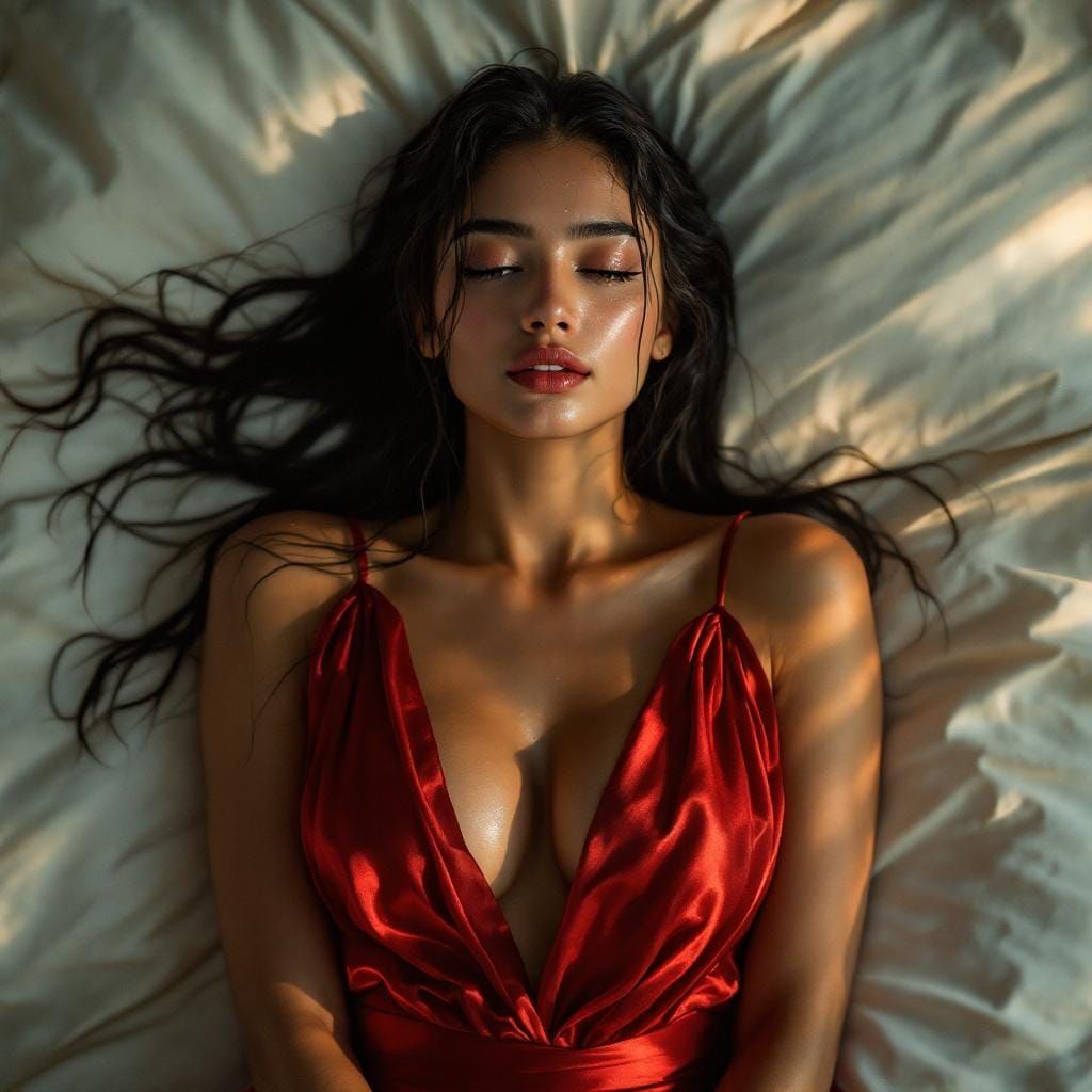 Bengali Woman in Red Dress, Ultra-Photorealistic 8K