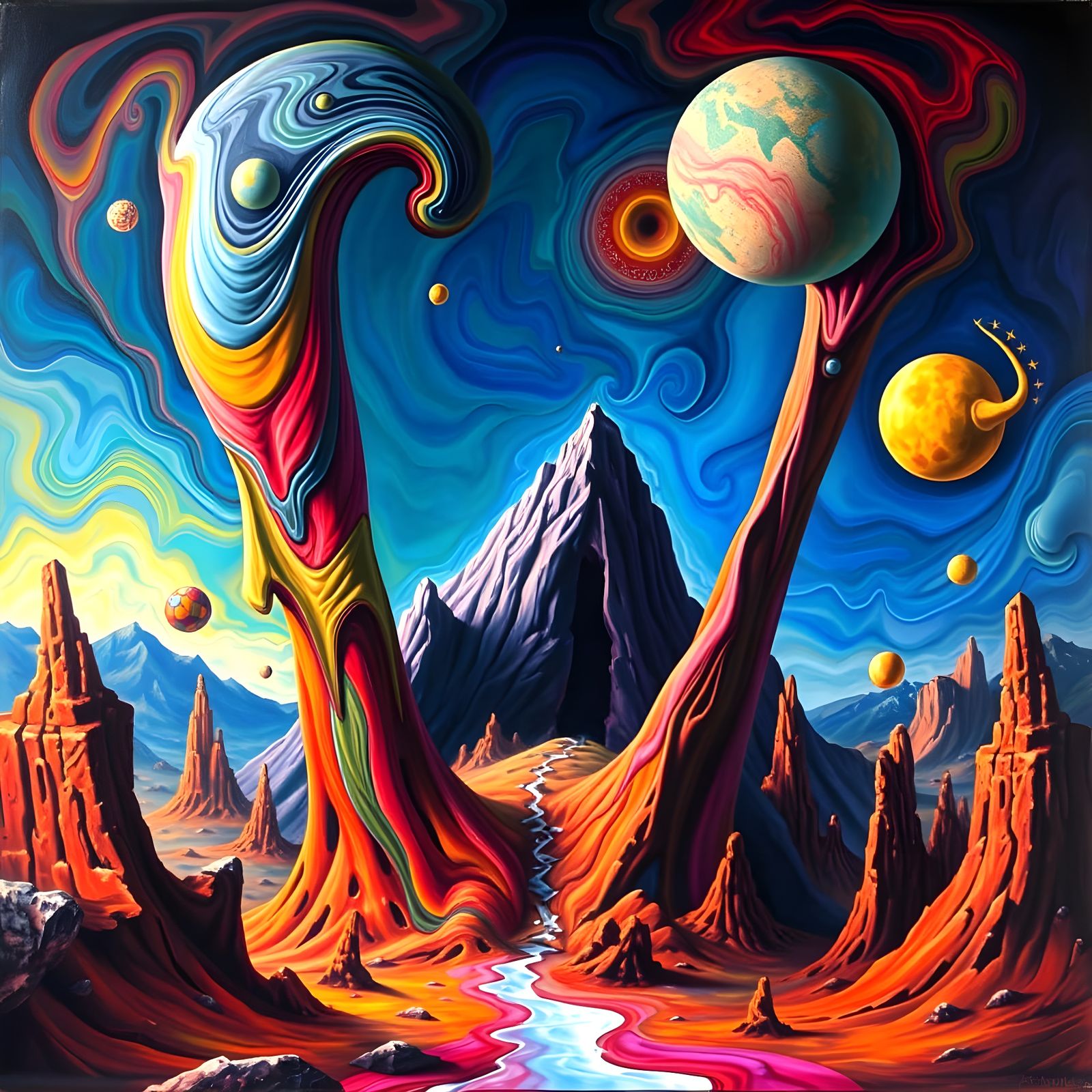 Vibrant Geometric Shape in Modern Art Style