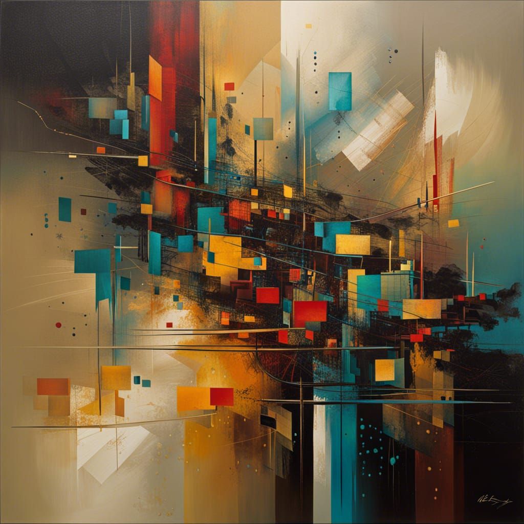 Abstract Composition Exploring Human Emotion