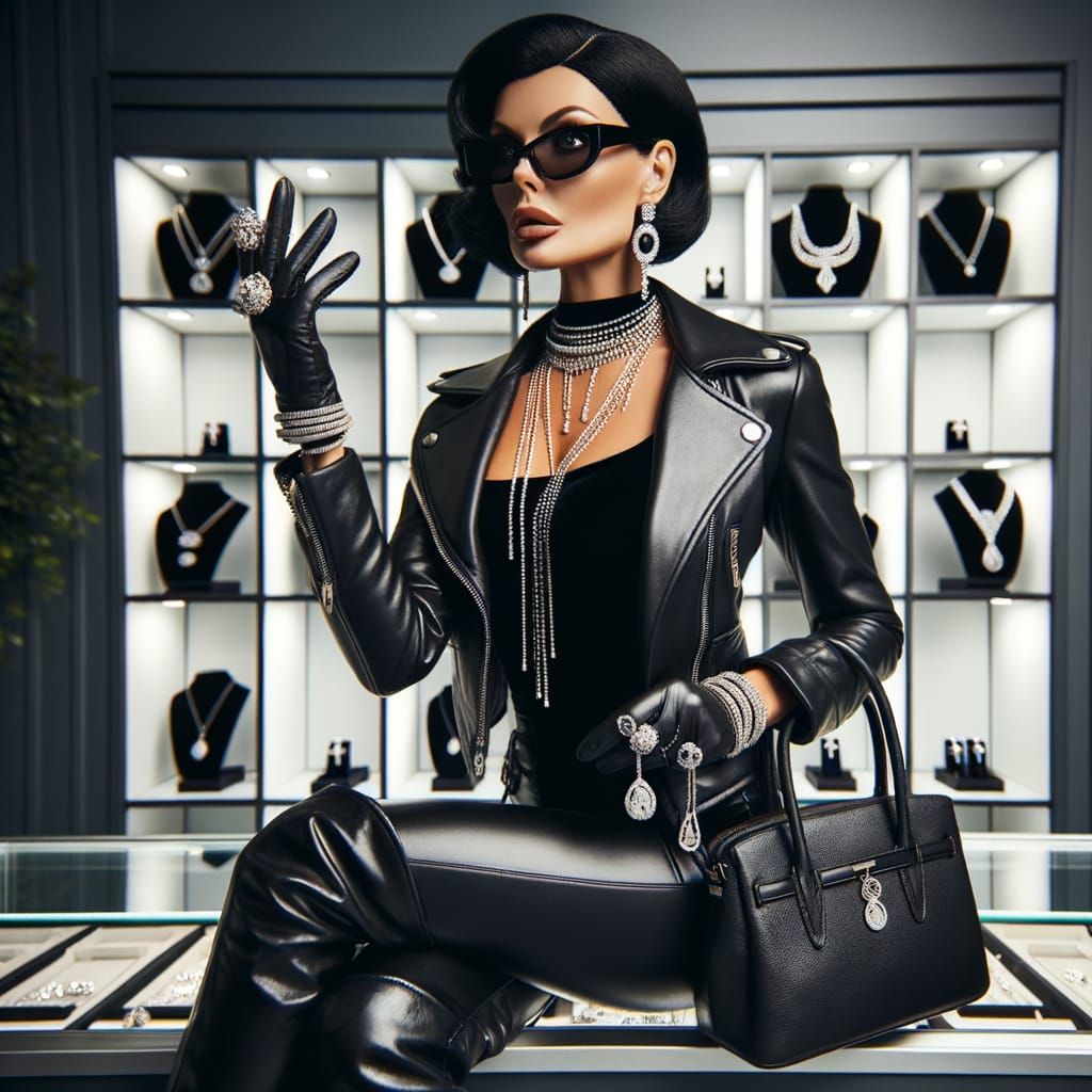 Steely Heiress in Black Leather