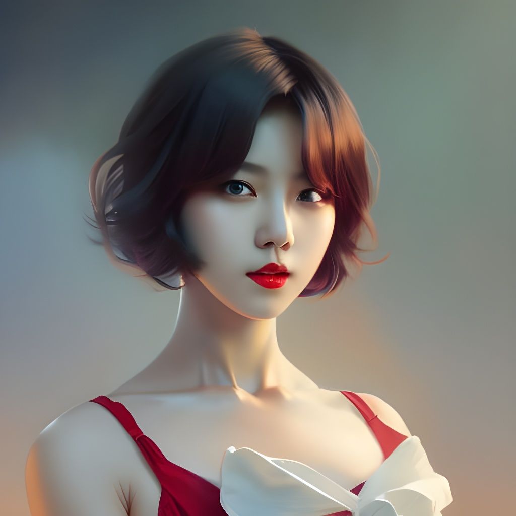 Beautiful K-Pop Idol Portrait in Hyperdetailed Style