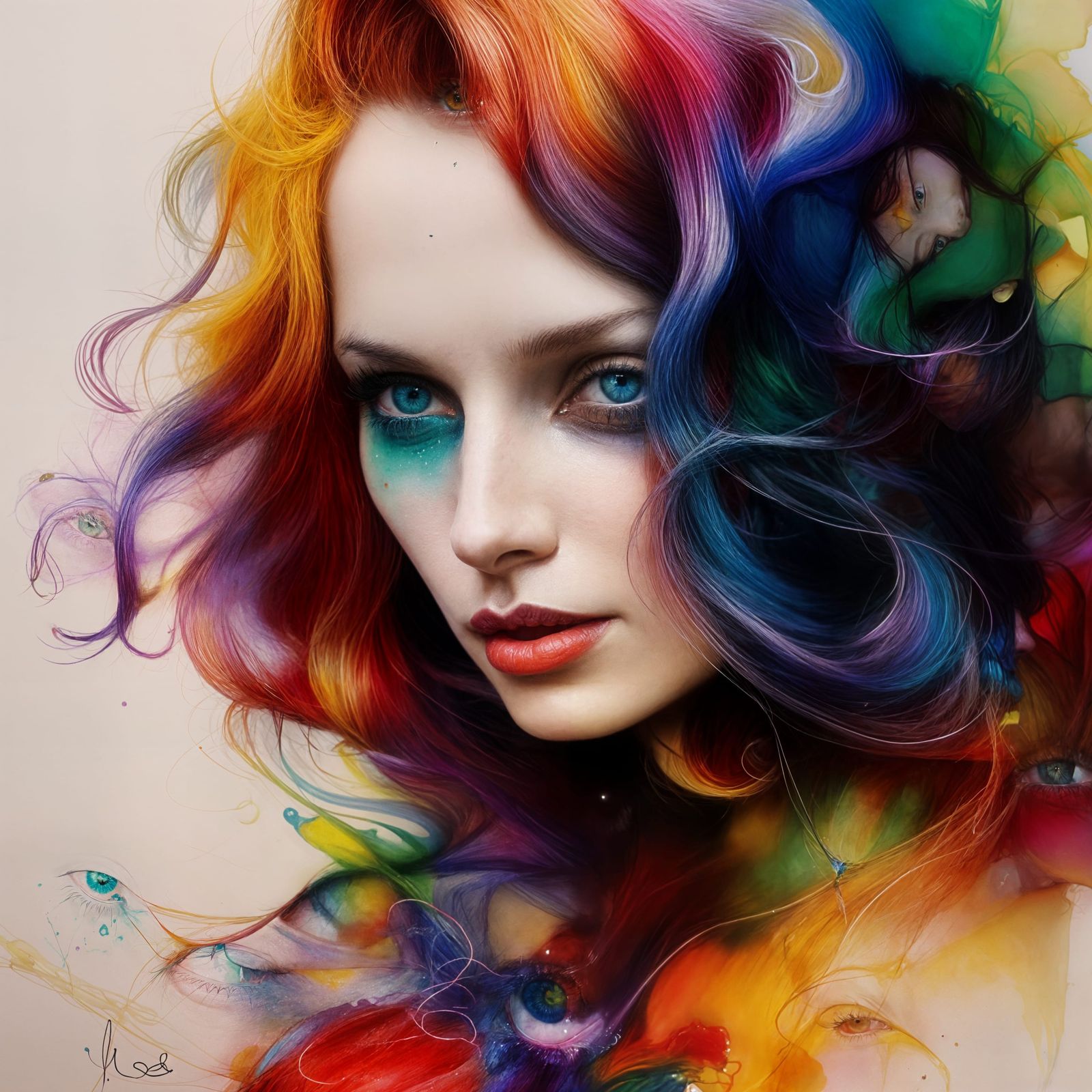 Ethereal Fantasy Woman in Resplendent Colors