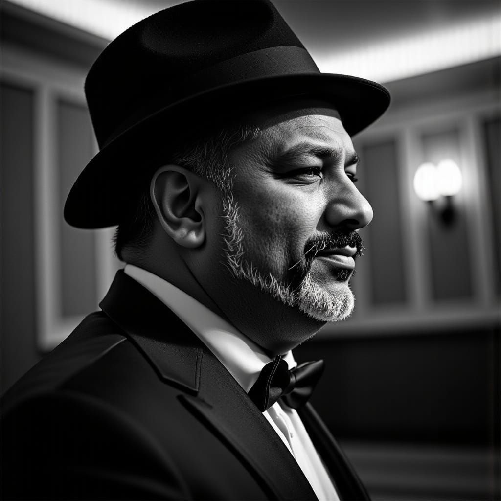 Classic Hollywood Style Man in Black and White