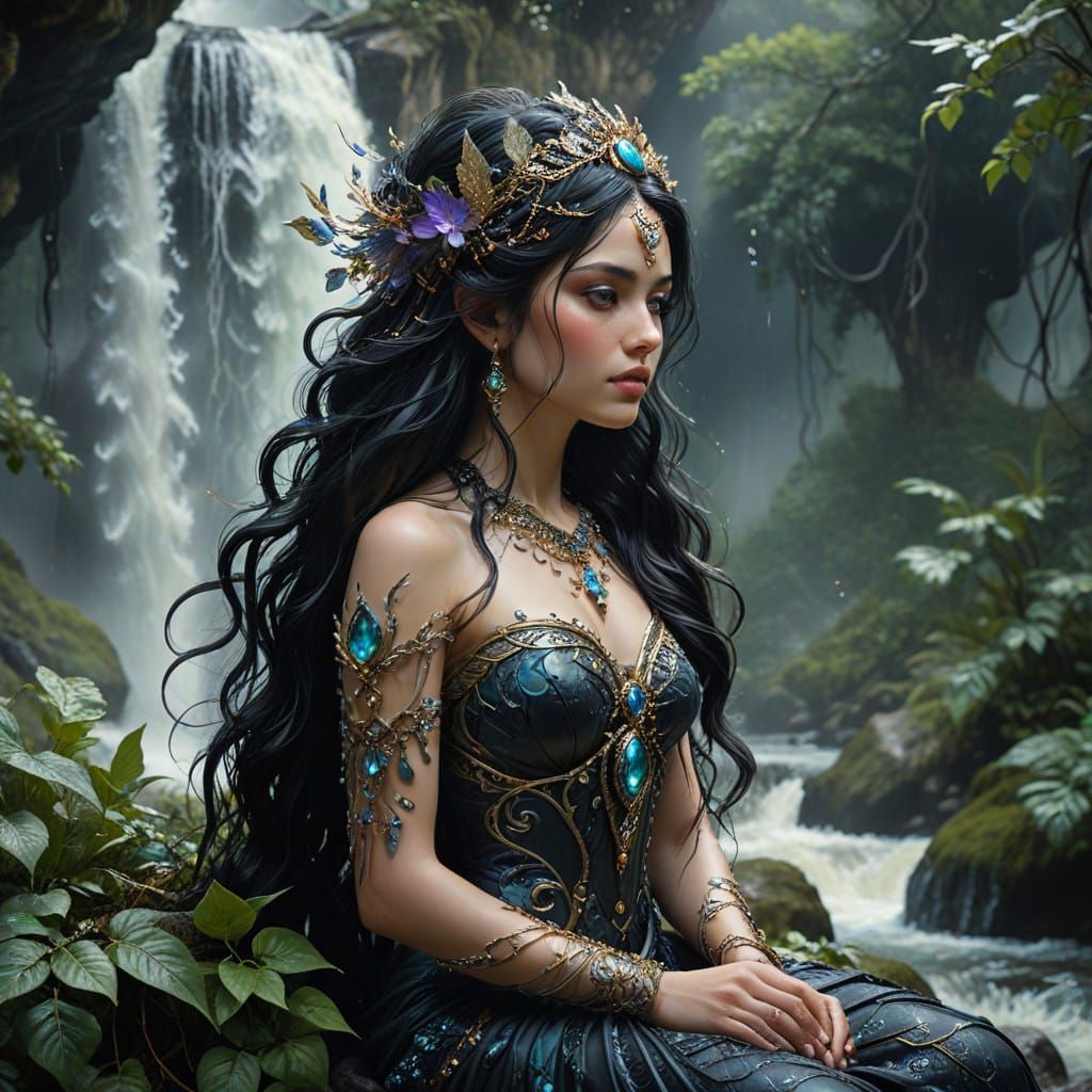 Enigmatic Being Amidst Celestial Storm