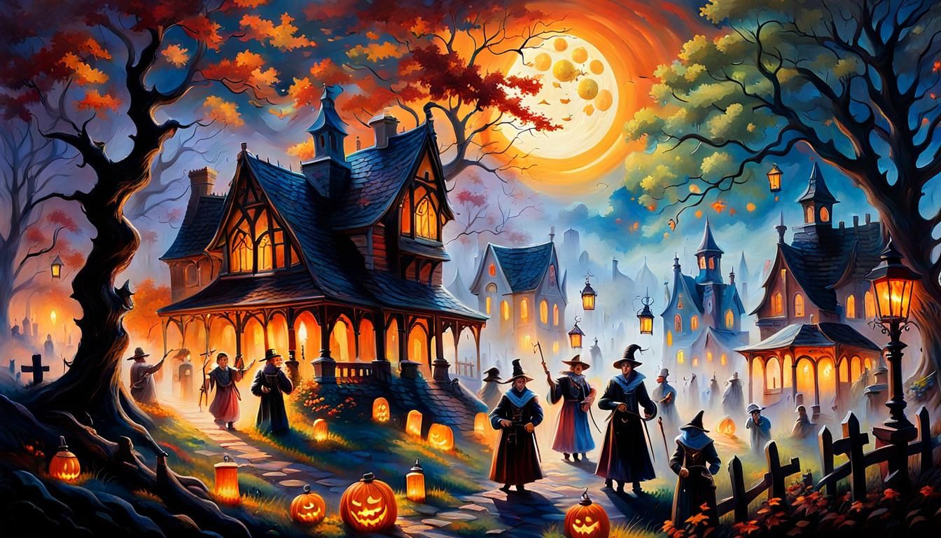 Ghosts Celebrate Oktoberfest and Diwali in Cemetery Oil Pain...