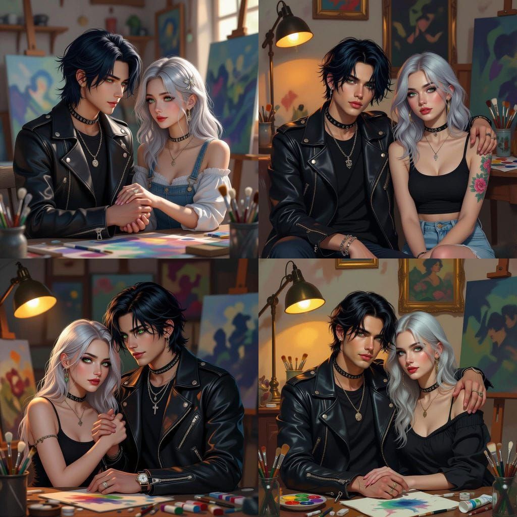 Cozy Studio Portrait of a Musician and Painter