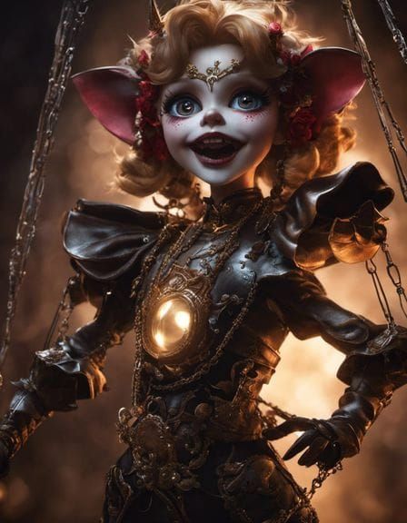 Fantasy Marionette with Shiny Eyes, Studio Lighting