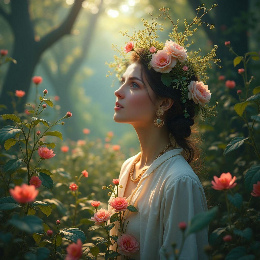 Mental Well-being Word Cloud in Detailed Matte Painting