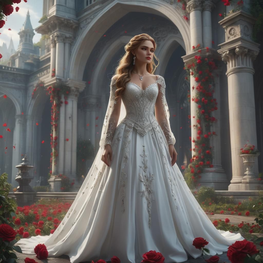 Fantasy Wedding at Spring Court in Detailed Digital Painting