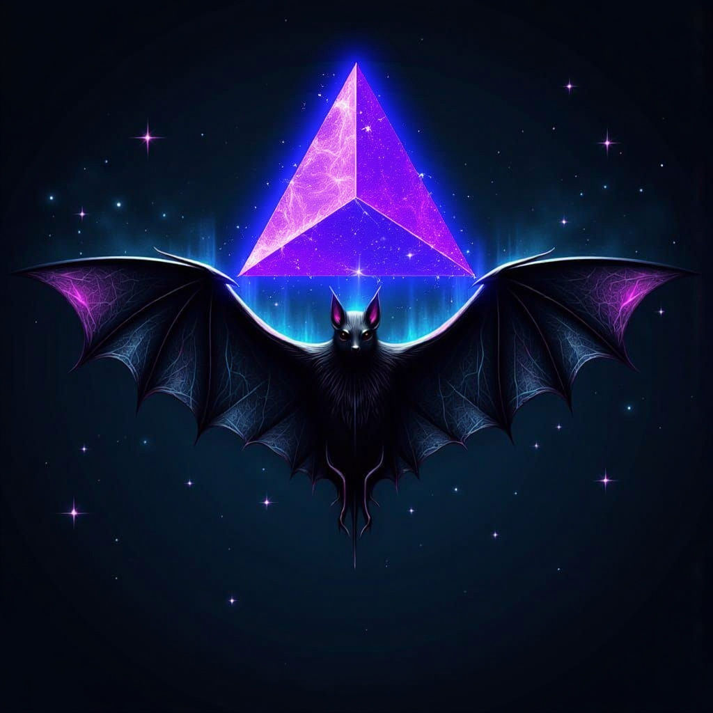 Bat with Geometric Wings in Surreal Style