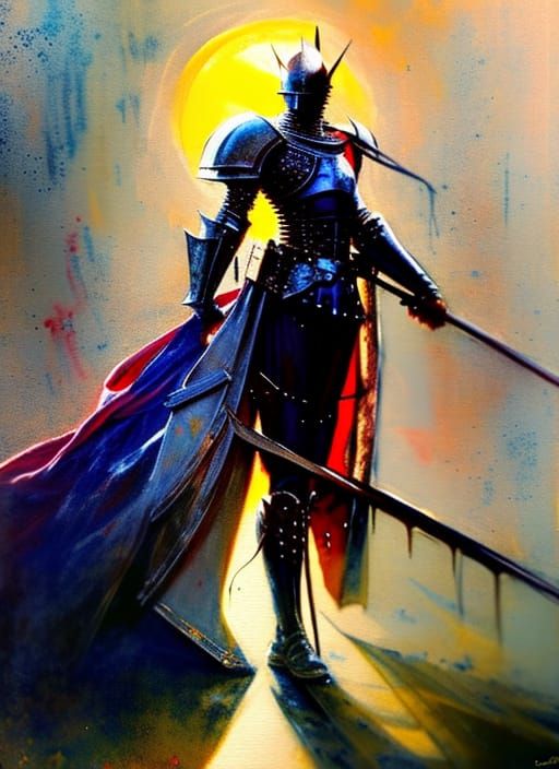 Knight in Battle Armor in Morning Light