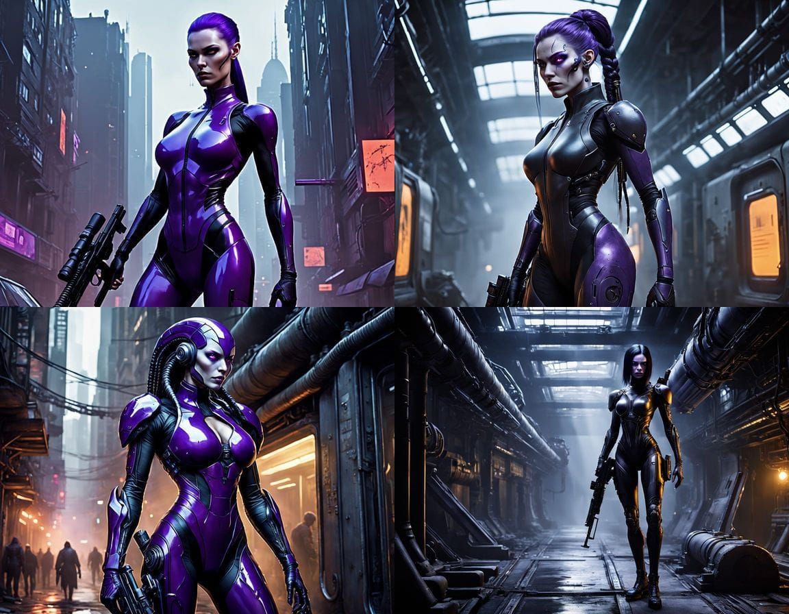 Sexy Alien Assassin Faces Off Against Confident Human Bodygu...