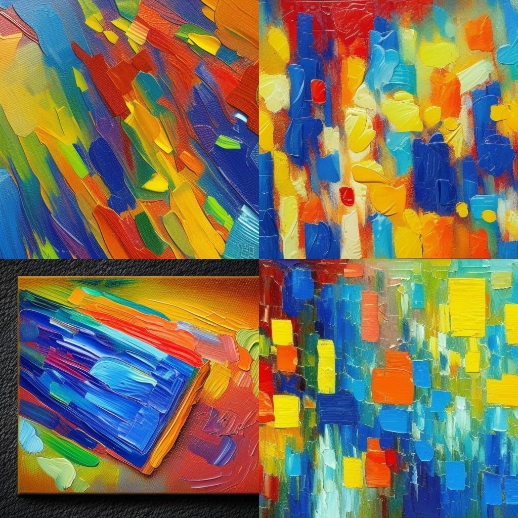 Colorful Textured Business Card in Impasto Acrylic Style