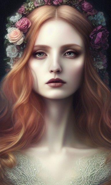 Persephone Gothic Romance Portrait in Rococo Dress