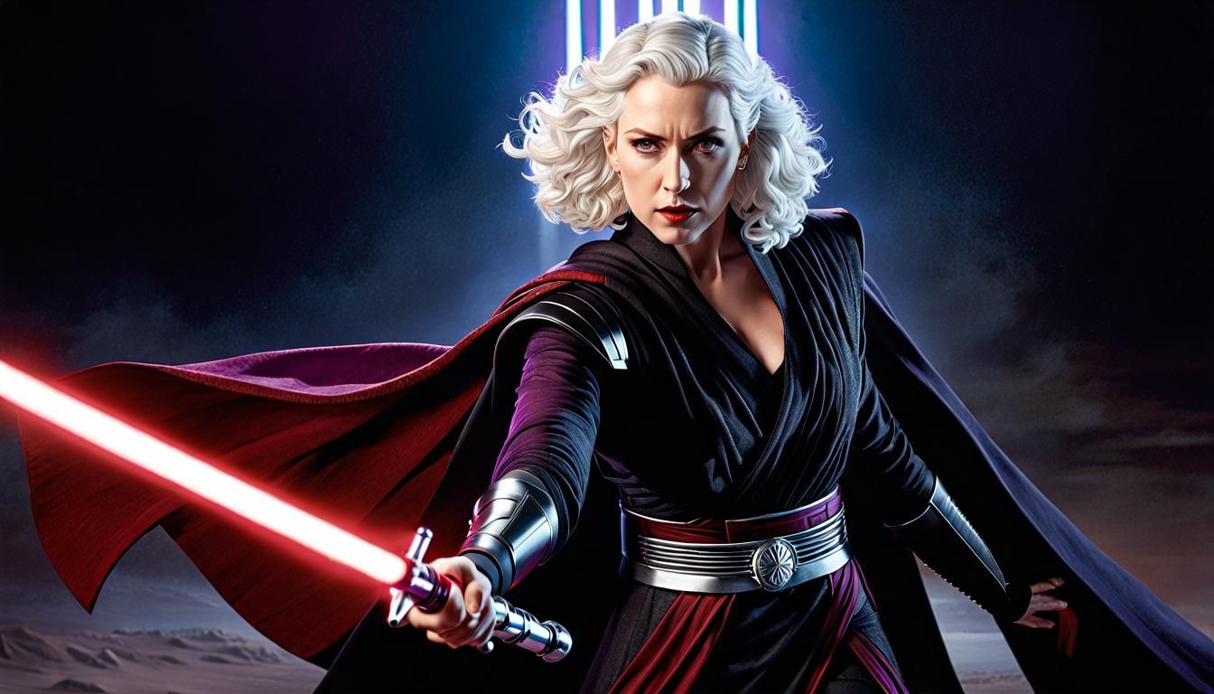 Sith Lady Battles Darth Revan in Star Wars Scene