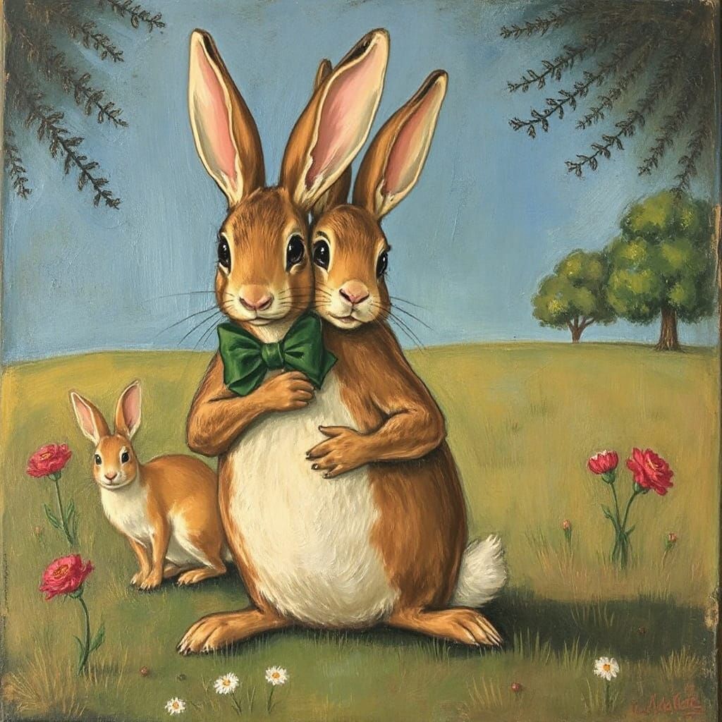 Surreal Rabbits Inspired by Early Modern Art