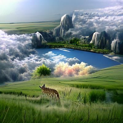 Dreamy Savanna: Detailed Matte Painting Landscape