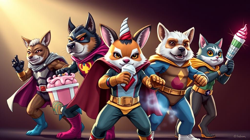 Marvel/DC Superhero Animals with Ice Cream Powers