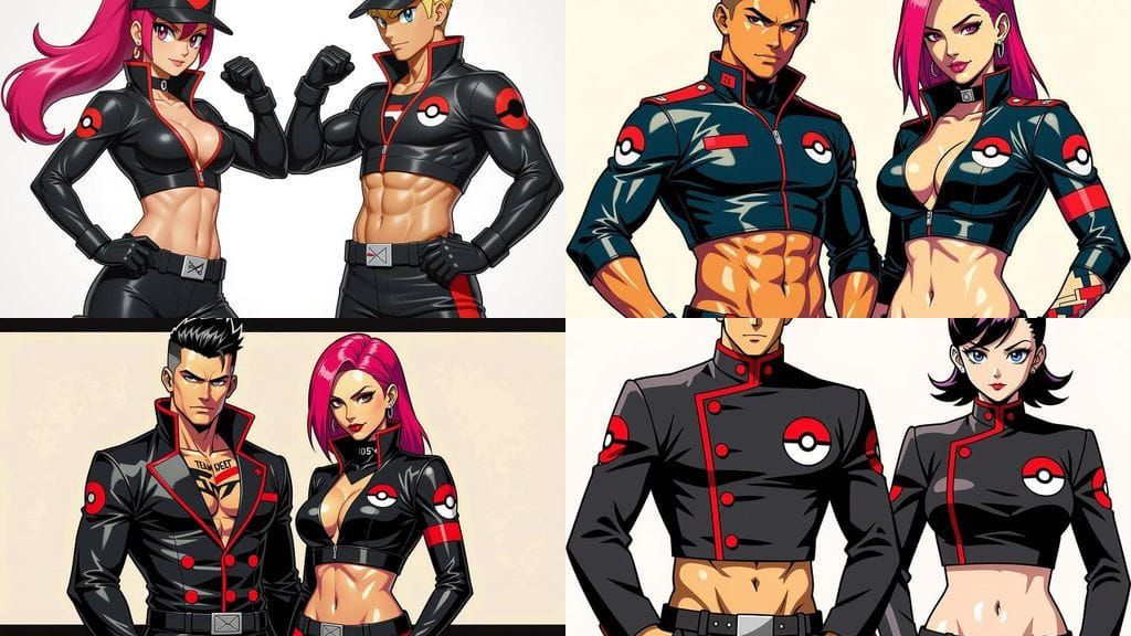 Hyper Realistic Team Rocket Characters in Tight Uniforms
