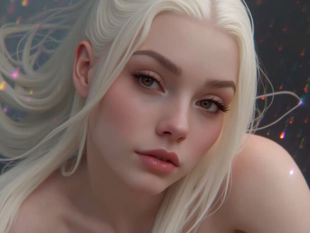 Ethereal Woman Portrait With Glowing Eyes