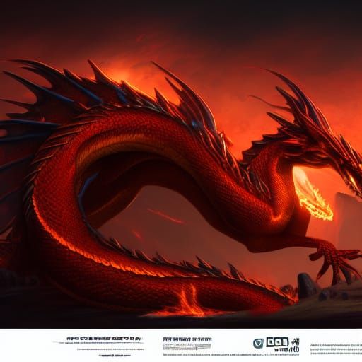 Majestic Fire Dragon Concept Art in 8K
