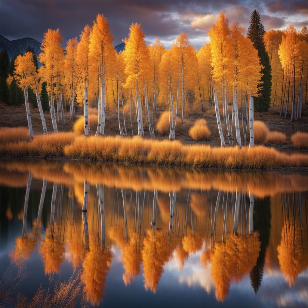 Autumn Sunrise Over Lake Photograph
